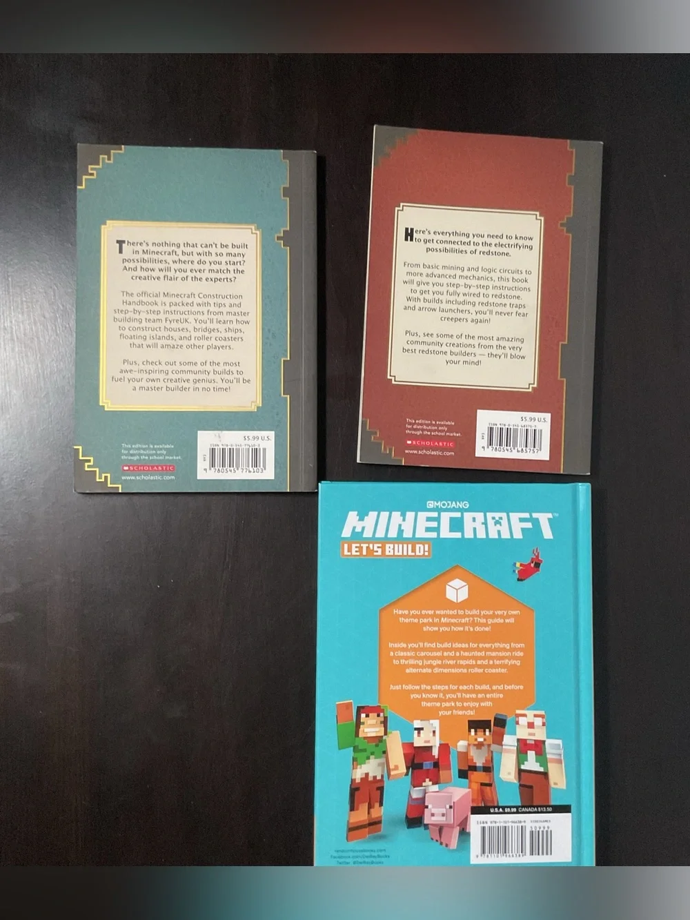 Minecraft Book Lot x7 Unofficial Gamers Adventure Handbook Lets Build Theme Park